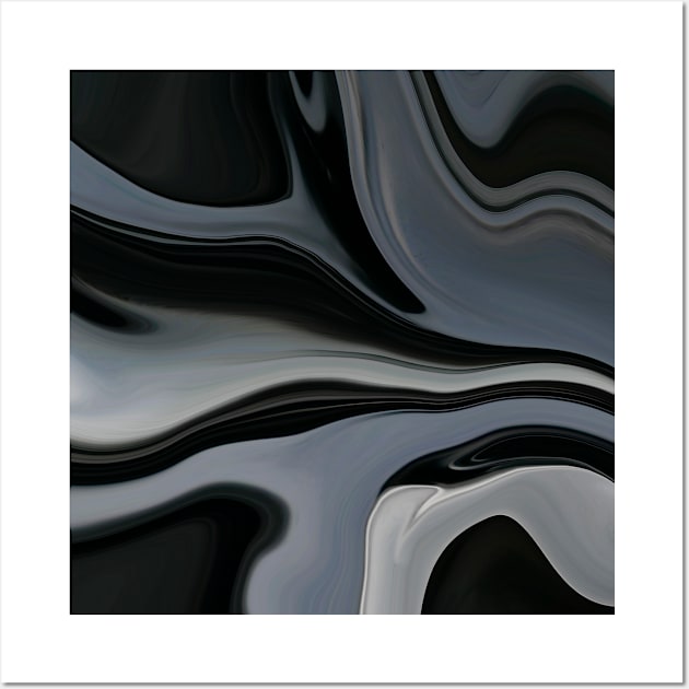 Oily Black Marble Landscape Wall Art by maak and illy